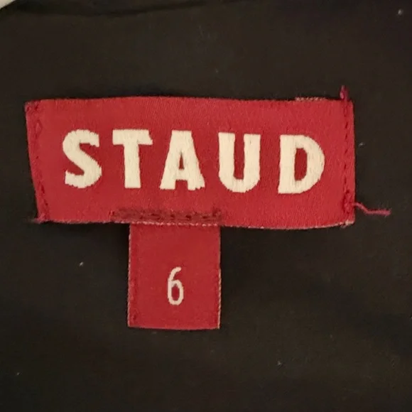 STAUD ‘Oz’ Checkered Long Sleeve Dress with Leatherette Details - Picture 14 of 16